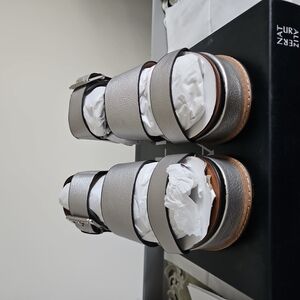 Naturalizer Silver Strappy Sandals